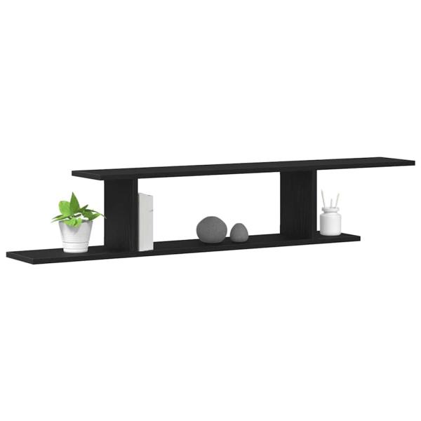 Wand-TV-Regal Schwarze Eiche 125x18x23 cm Holzwerkstoff