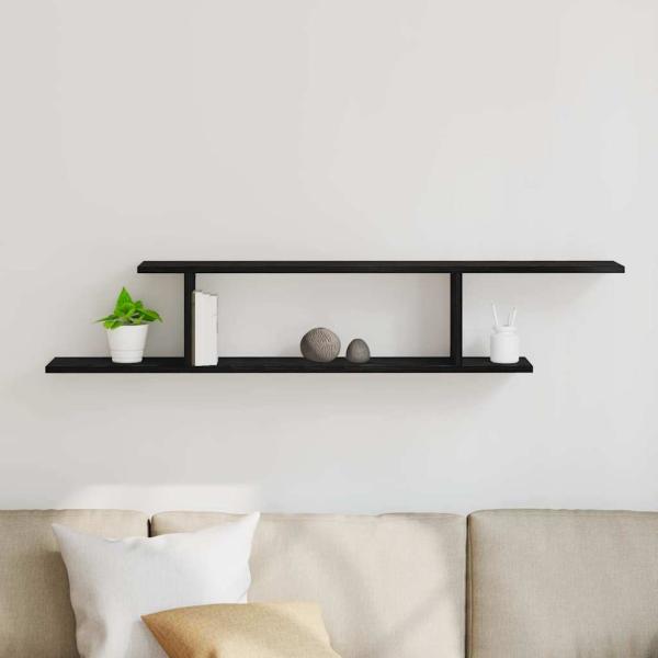 Wand-TV-Regal Schwarze Eiche 125x18x23 cm Holzwerkstoff
