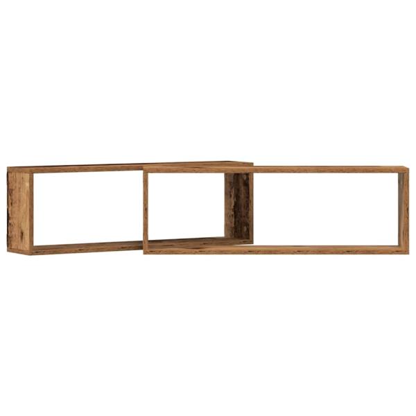 Wandregale 2er Set Altes Holz 80x15x26 cm Holzwerkstoff