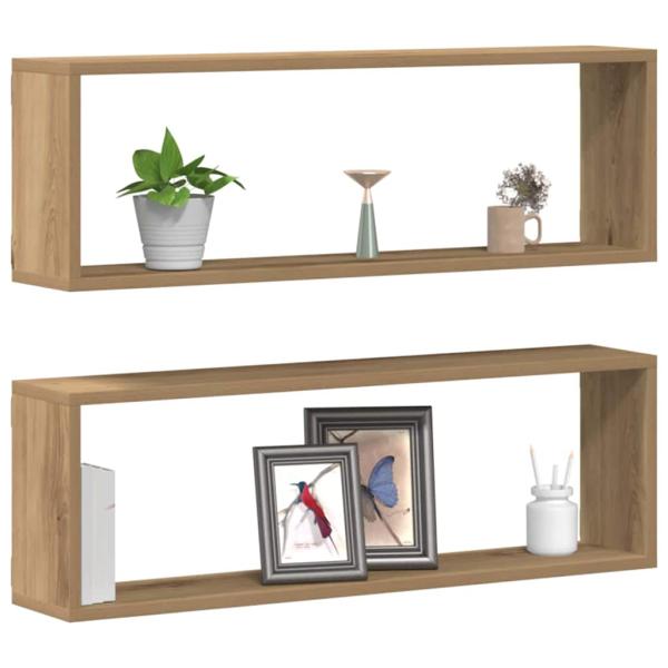 Wandregale 2er Set Artisan Eiche 80x15x26 cm Holzwerkstoff