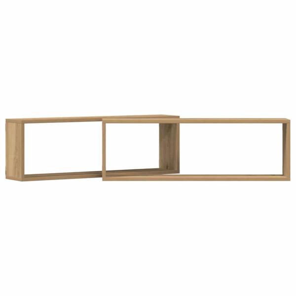 Wandregale 2er Set Artisan Eiche 80x15x26 cm Holzwerkstoff