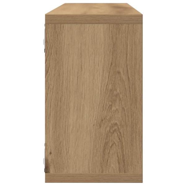 Wandregale 2er Set Artisan Eiche 80x15x26 cm Holzwerkstoff