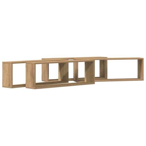 4er Set Wandregale Artisan Eiche 80x15x26 cm Holzwerkstoff