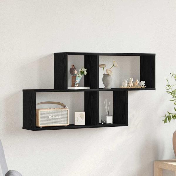 ARDEBO.de - Schwarzer Eichenschrank 76x15x53 cm aus Holzwerkstoff
