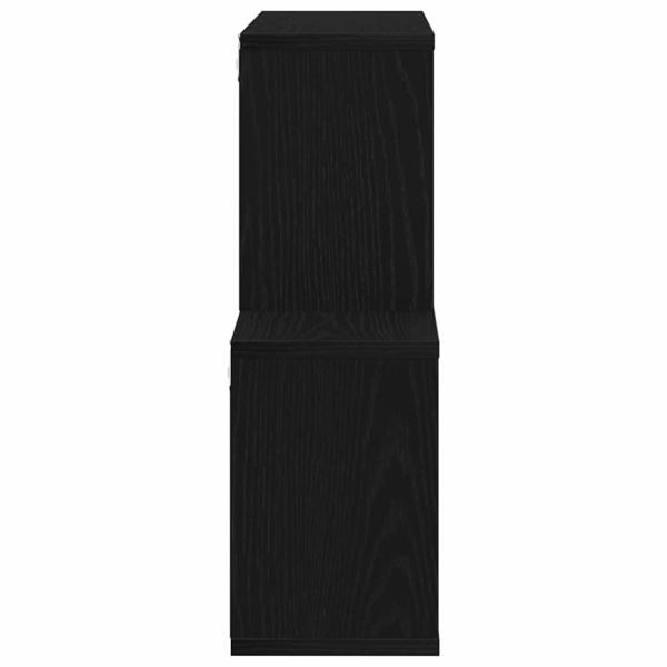 Wandregal Wandhalterung Schwarz Eichen-Optik 76 x 15 x 53 cm