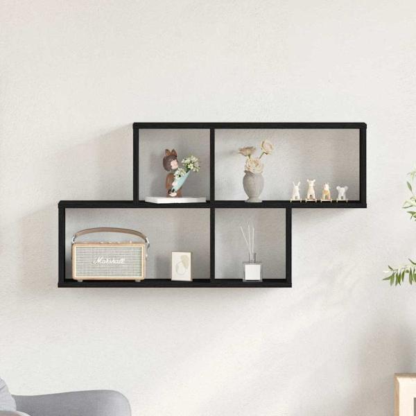 Schwarzer Eichenschrank 76x15x53 cm aus Holzwerkstoff