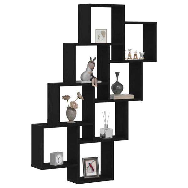 Wandregal aus schwarzem Eichenholz 90x15x119,5 cm