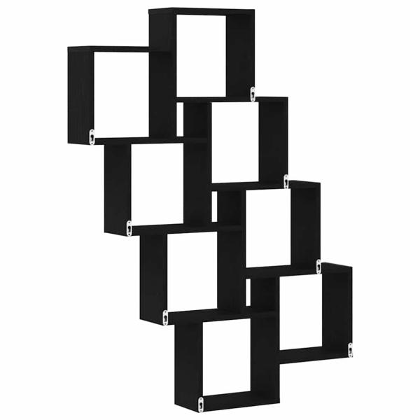 Wandregal aus schwarzem Eichenholz 90x15x119,5 cm