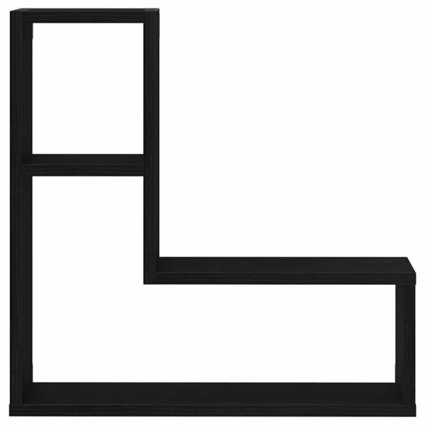 Wandregale 2er Set Schwarz Eiche 50x15x85 cm