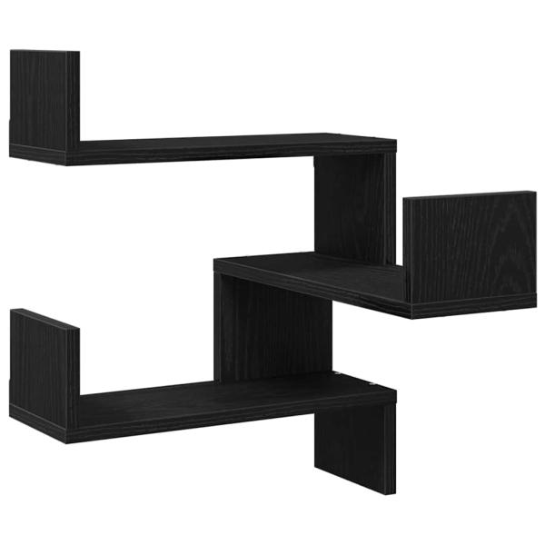Wand-Eckregal Schwarz Eiche 40x40x49,5 cm Holzwerkstoff