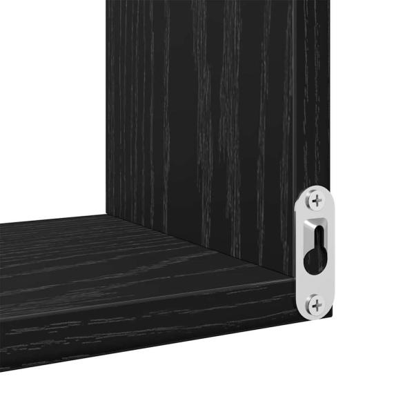 Wandregale 2er Set Schwarz Eiche 40x40x49,5 cm Holzwerkstoff