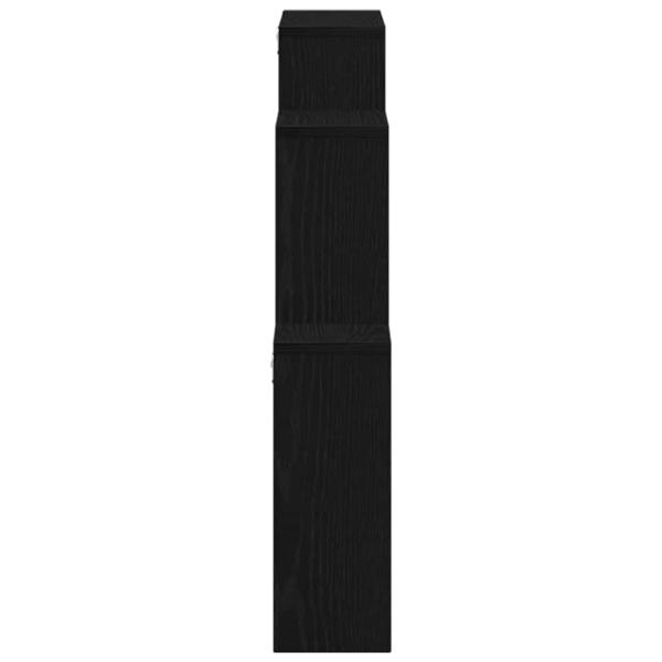 Wandregal schwarz Eiche 80x15x78,5 cm Technik Holz