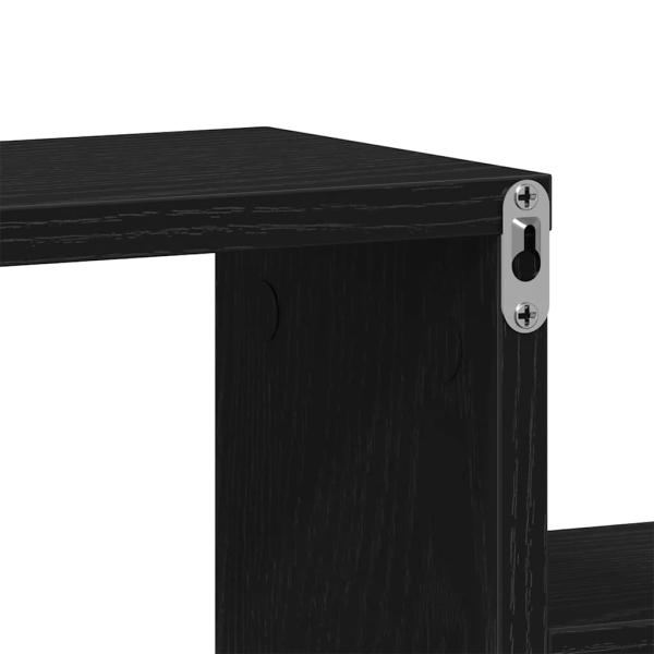 Wandregal schwarz Eiche 80x15x78,5 cm Technik Holz