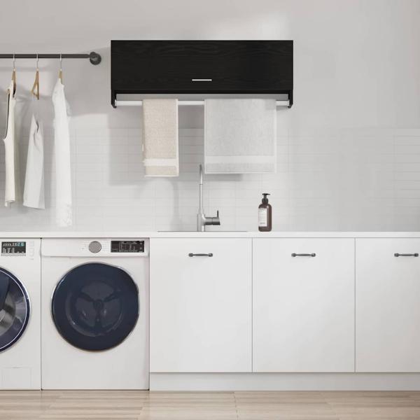 ARDEBO.de - Kleiderschrank schwarz Eiche 100 x 32,5 x 35 cm Holzwerkstoff