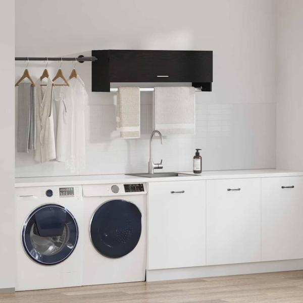 Kleiderschrank schwarz Eiche 100 x 32,5 x 35 cm Holzwerkstoff