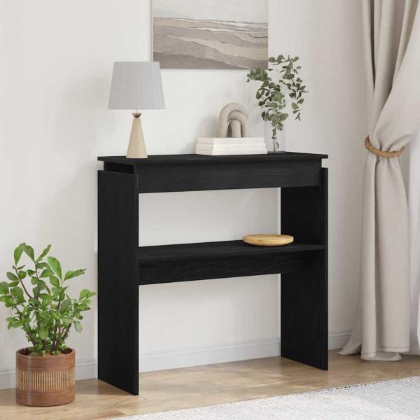 ARDEBO.de - Konsolentisch Schwarz Eiche 80x30x80 cm aus Ingenieurholz