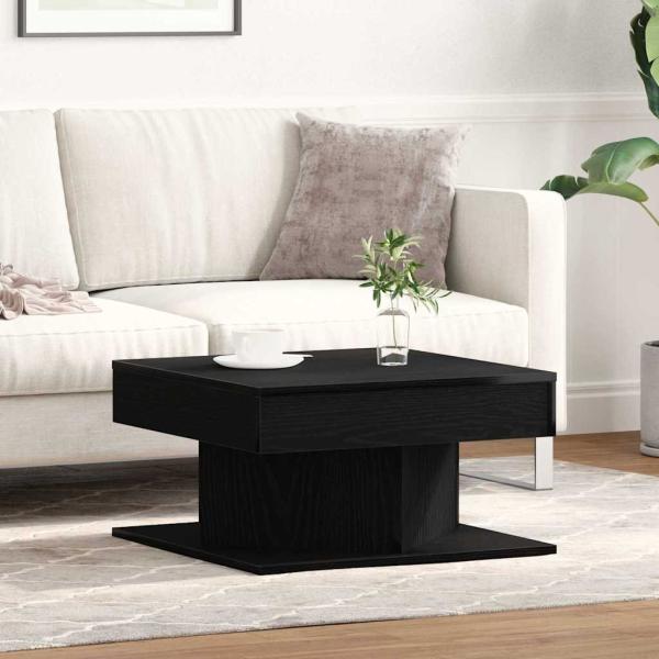 Couchtisch Schwarz Eiche 57x57x30 cm aus Ingenieurholz