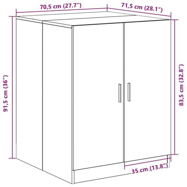 Waschmaschinen-Schrank Schwarze Eiche 70,5x71,5x91,5 cm Holzwerkstoff