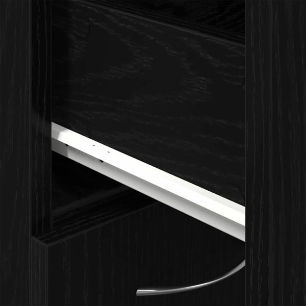 Badezimmerschrank Schwarz Eiche 25x25x170 cm Holzwerkstoff