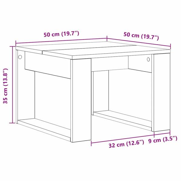 Beistelltisch Schwarze Eiche 50x50x35 cm aus Ingenieurholz