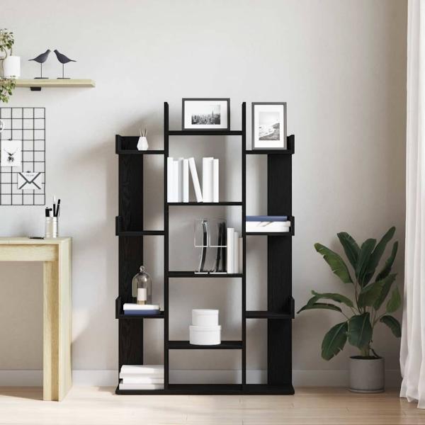 Bücherregal Schwarz Eiche 86x25,5x140 cm Holzwerkstoff