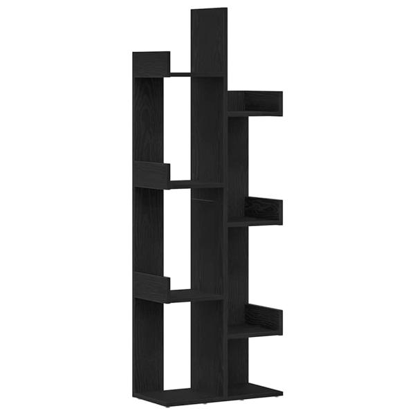 Bücherregal aus schwarzer Eiche 48x25,5x140 cm aus Ingenieurholz