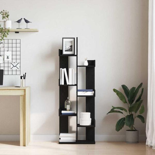 Bücherregal aus schwarzer Eiche 48x25,5x140 cm aus Ingenieurholz