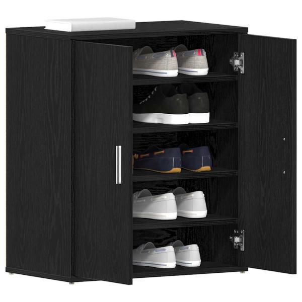 Schuhschrank Schwarz Eiche 60x35x70 cm Holzwerkstoff