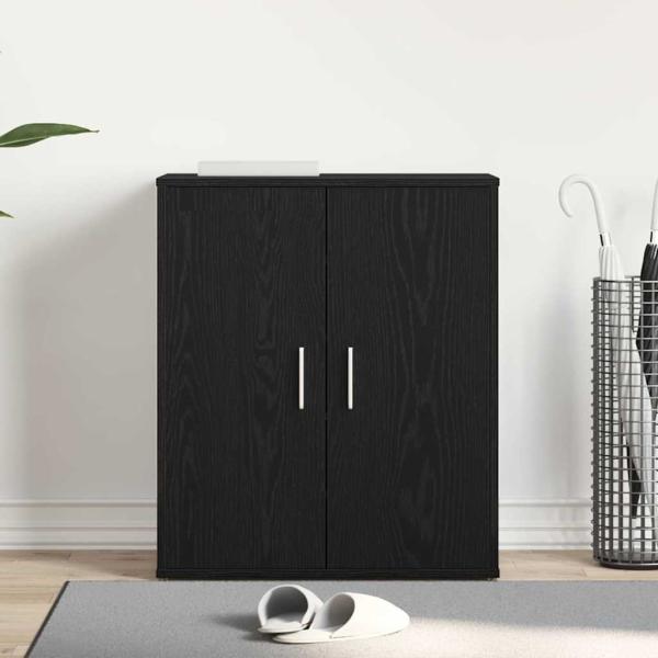 Schuhschrank Schwarz Eiche 60x35x70 cm Holzwerkstoff