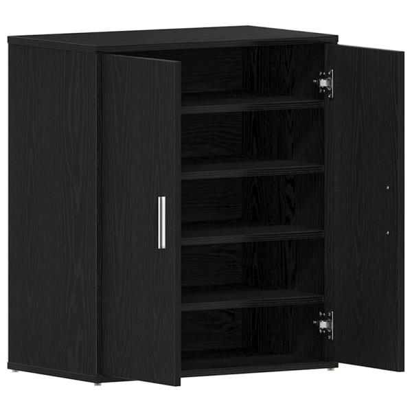 Schuhschrank Schwarz Eiche 60x35x70 cm Holzwerkstoff