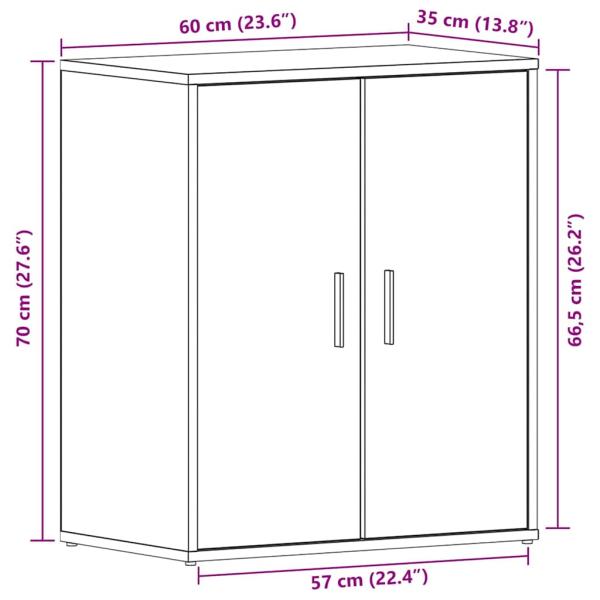 Schuhschrank Schwarz Eiche 60x35x70 cm Holzwerkstoff