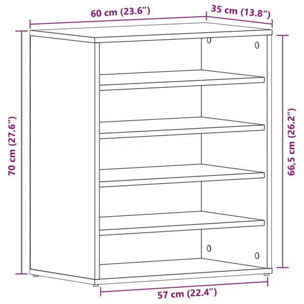 Schuhschrank Schwarze Eiche 60x35x70 cm Holzwerkstoff