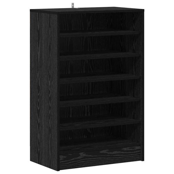 Schuhschrank in Schwarz mit Eiche 60x35x92 cm aus Holzwerkstoff