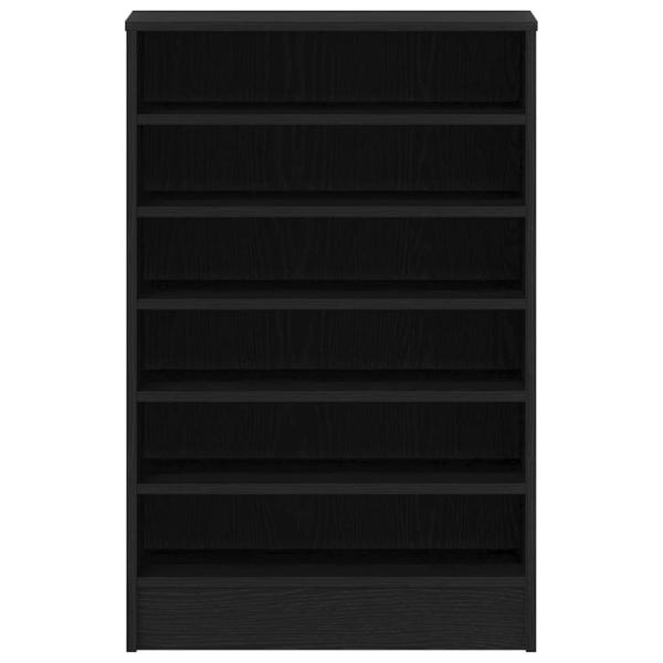 Schuhschrank in Schwarz mit Eiche 60x35x92 cm aus Holzwerkstoff