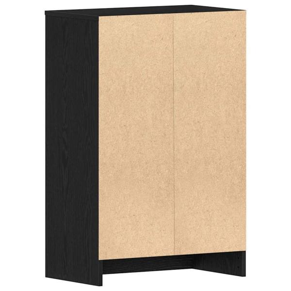 Schuhschrank in Schwarz mit Eiche 60x35x92 cm aus Holzwerkstoff