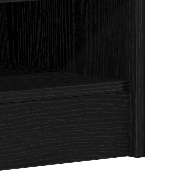 Schuhschrank in Schwarz mit Eiche 60x35x92 cm aus Holzwerkstoff