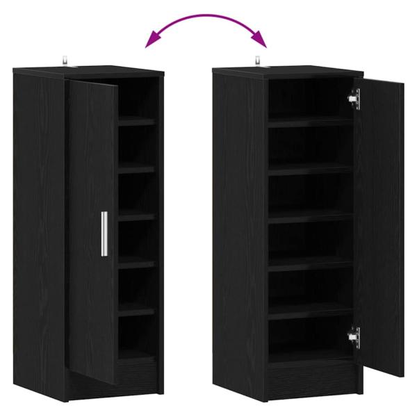Schuhschrank Schwarz Eiche 32x35x92 cm Holzwerkstoff