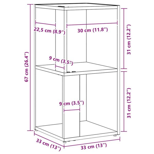 Eckenregal Schwarze Eiche 33x33x67 cm Holzwerkstoff