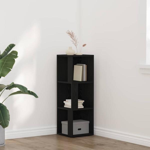 ARDEBO.de - Eckschrank Schwarz Eiche 33x33x100 cm MDF