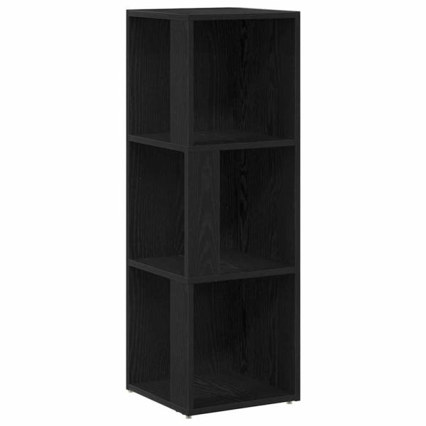 Eckschrank Schwarz Eiche 33x33x100 cm MDF