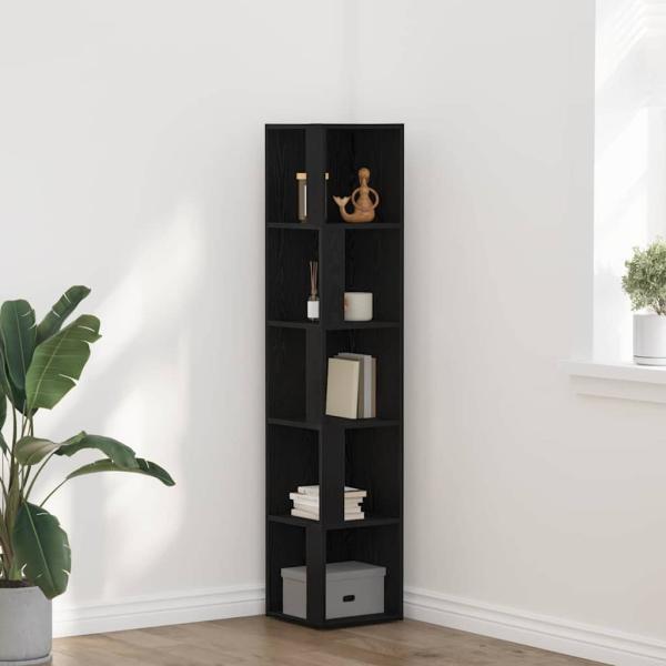 ARDEBO.de - Eckschrank Schwarz Eiche 33x33x164,5 cm Holzwerkstoff