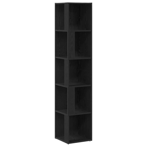 Eckschrank Schwarz Eiche 33x33x164,5 cm Holzwerkstoff
