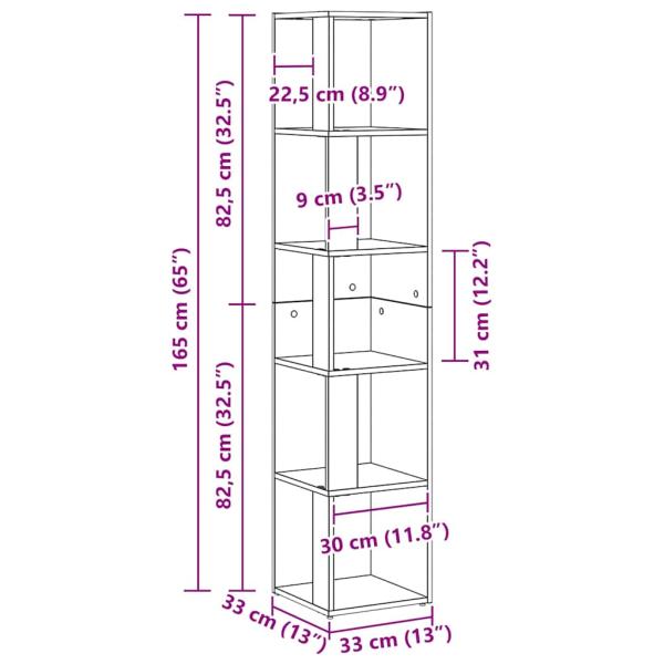 Eckschrank Schwarz Eiche 33x33x164,5 cm Holzwerkstoff
