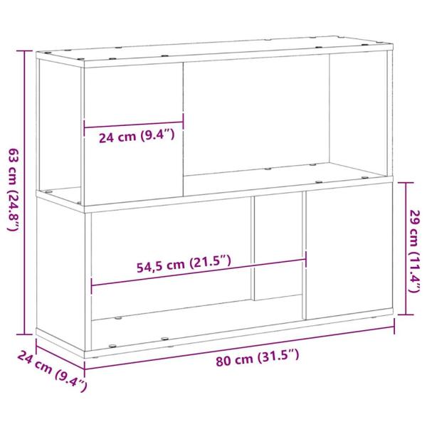 Weißer TV-Ständer 80x24x63 cm aus Holzwerkstoff