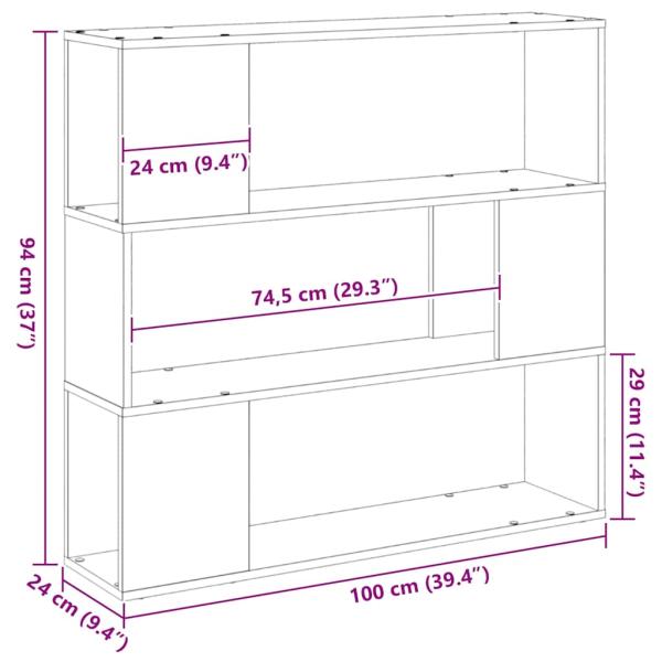Bücherregal Schwarz Eiche 100x24x94 cm Holzwerkstoff