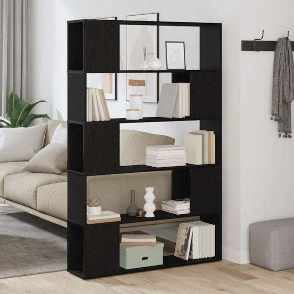 Bücherregal Schwarz Eiche 100x24x155 cm Holzwerkstoff