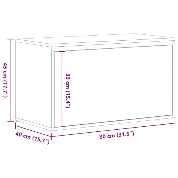 Bank Schwarz Eiche 80x40x45 cm aus Spanplatte