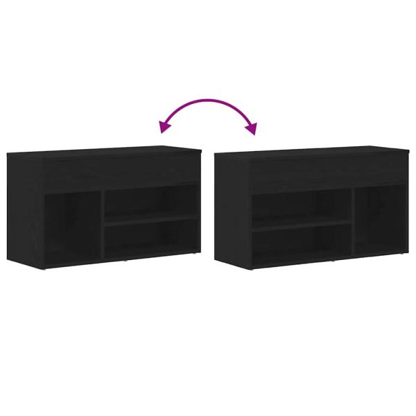 Flurbank Schwarz Eiche 60x30x45 cm ? Hochwertiger Holzwerkstoff