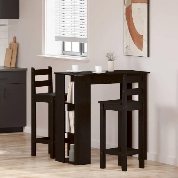 Bartisch mit Regal - Schwarz Eiche, 102x50x103,5 cm, Hergestellt aus Holzwerkstoff