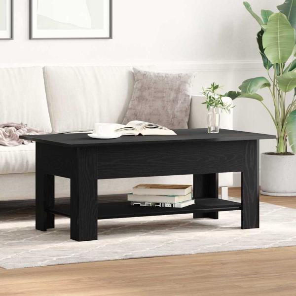 Couchtisch Schwarz Eiche 102x55x42 cm Ingenieure Holz